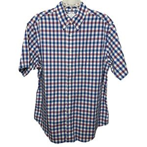 Brooks Brothers Regent‎ Men's L Short Sleeve Button Down Shirt Blue Red Check